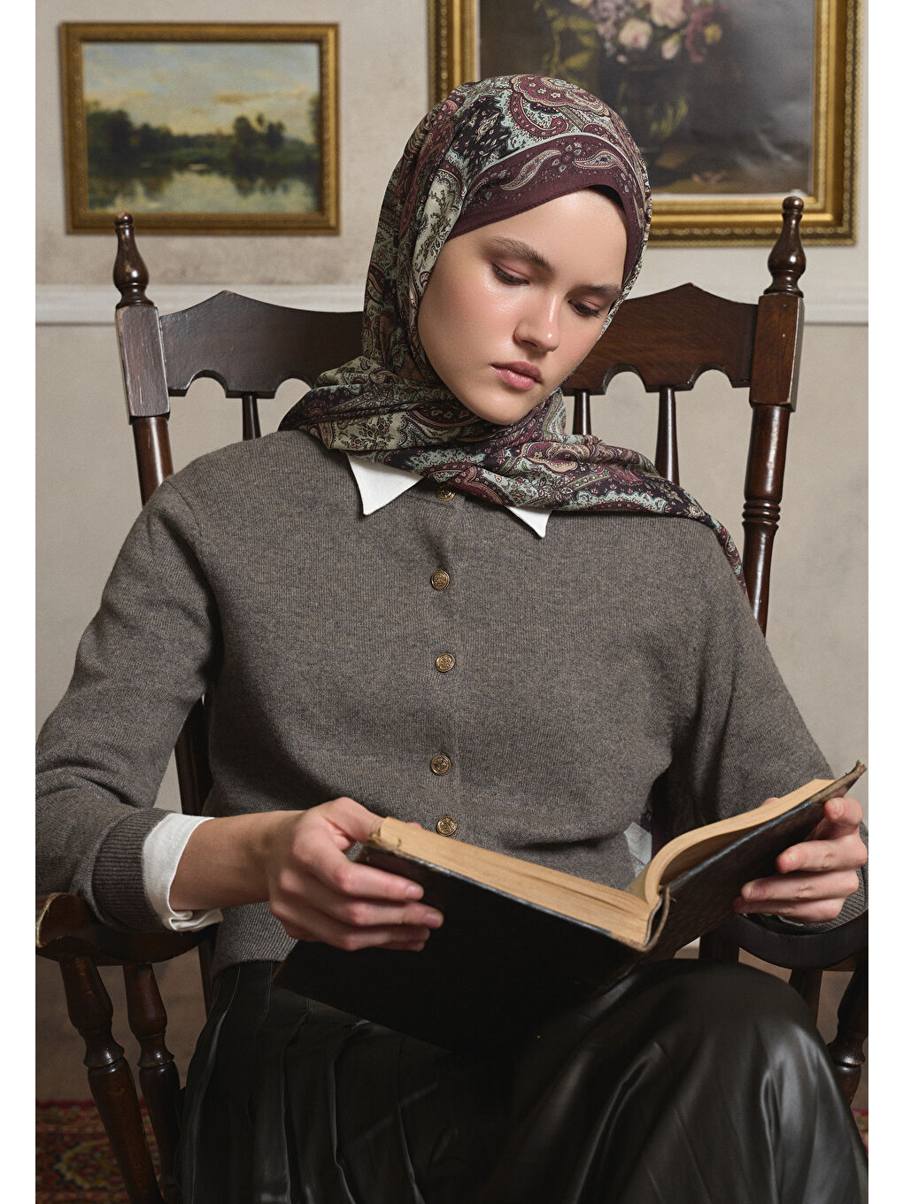 Avery Desen Şal Mürdüm