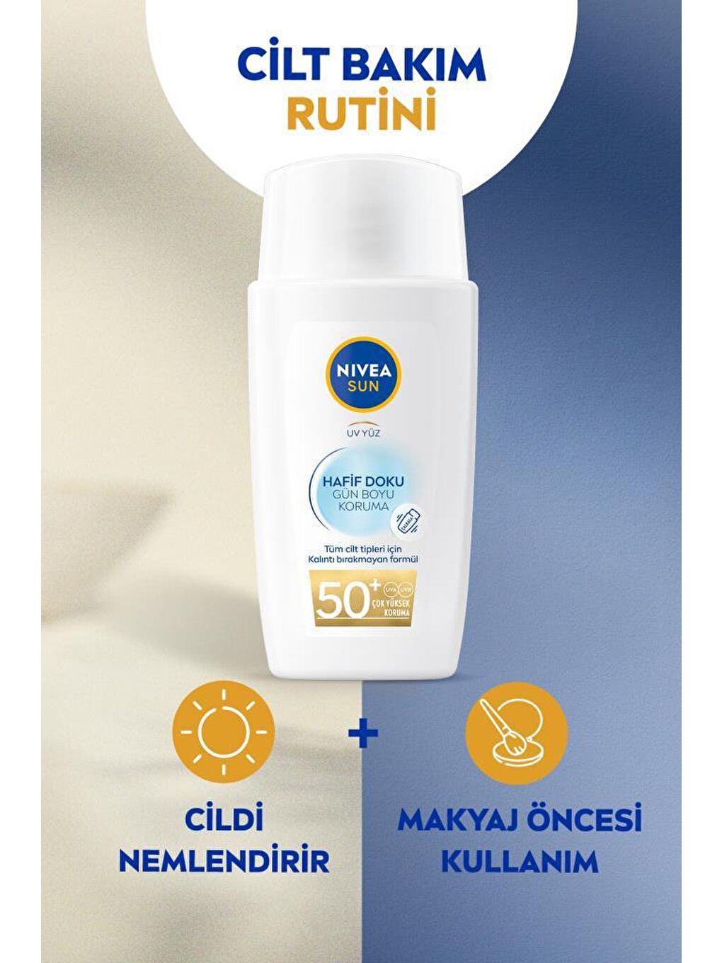 NIVEA Şeffaf SUN Hafif Dokulu Güneş Koruyucu Yüz Kremi 40 ml SPF 50+ - 1