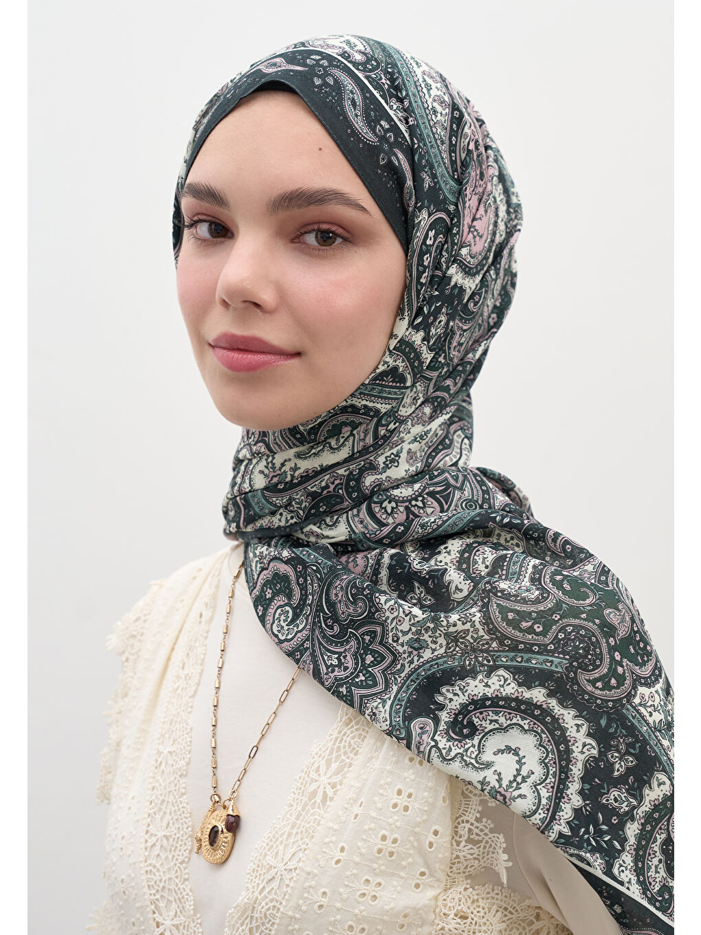 Avery Desen Şal Koyu Yeşil-1