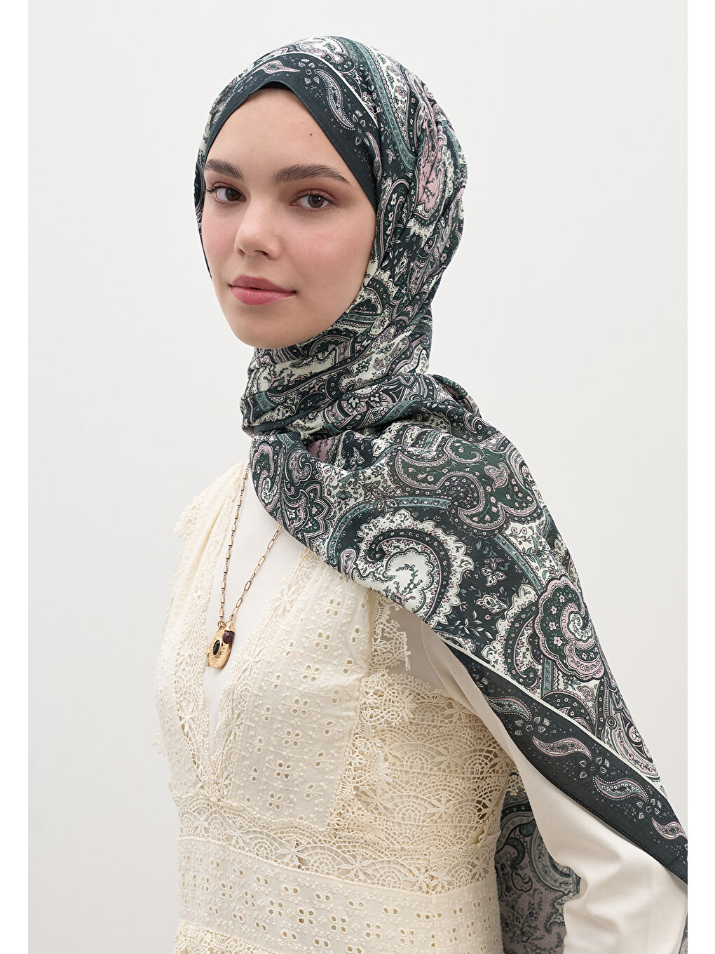 Avery Desen Şal Koyu Yeşil-3