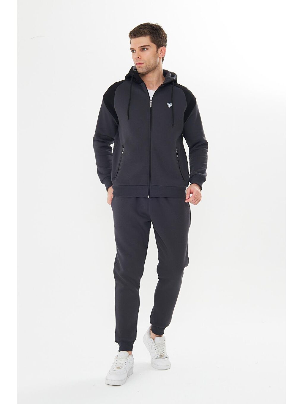 Antrasit Şardonlu 3 Iplik Kışlık Eşofman Takımı 5723-A