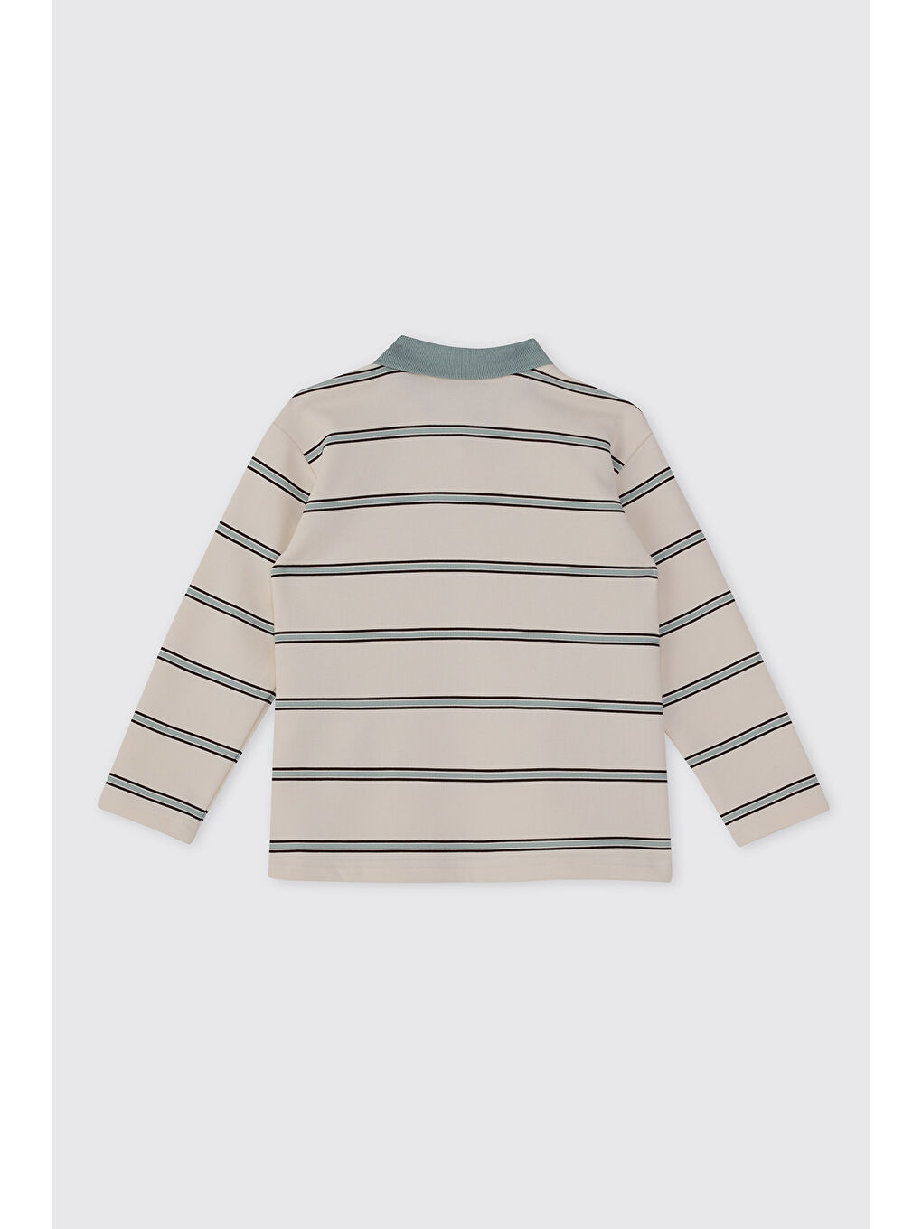 Erkek Çocuk Çizgili Ekru Sweatshirt-1