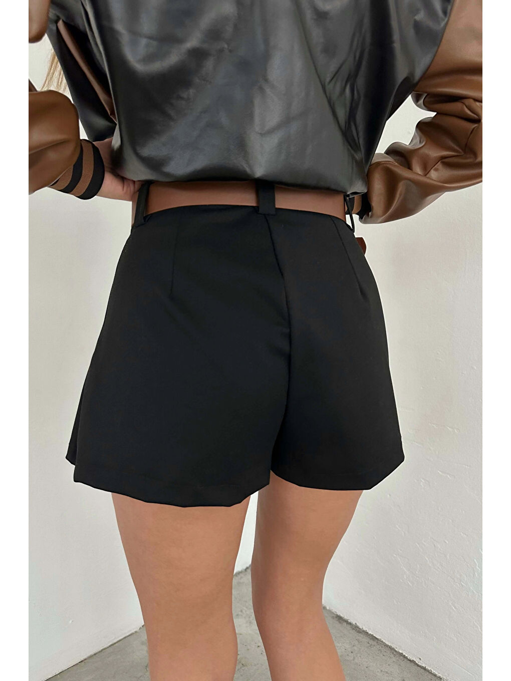 Kadın Siyah-kahve Şortlu Etek 0999-22100-5