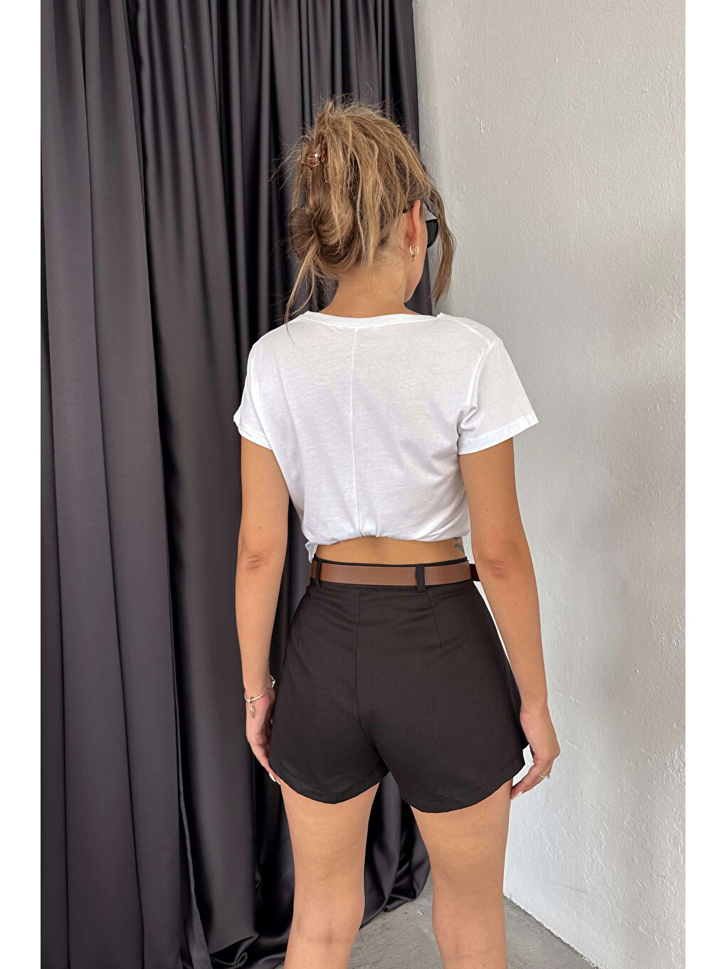 Kadın Siyah-kahve Şortlu Etek 0999-22100-6