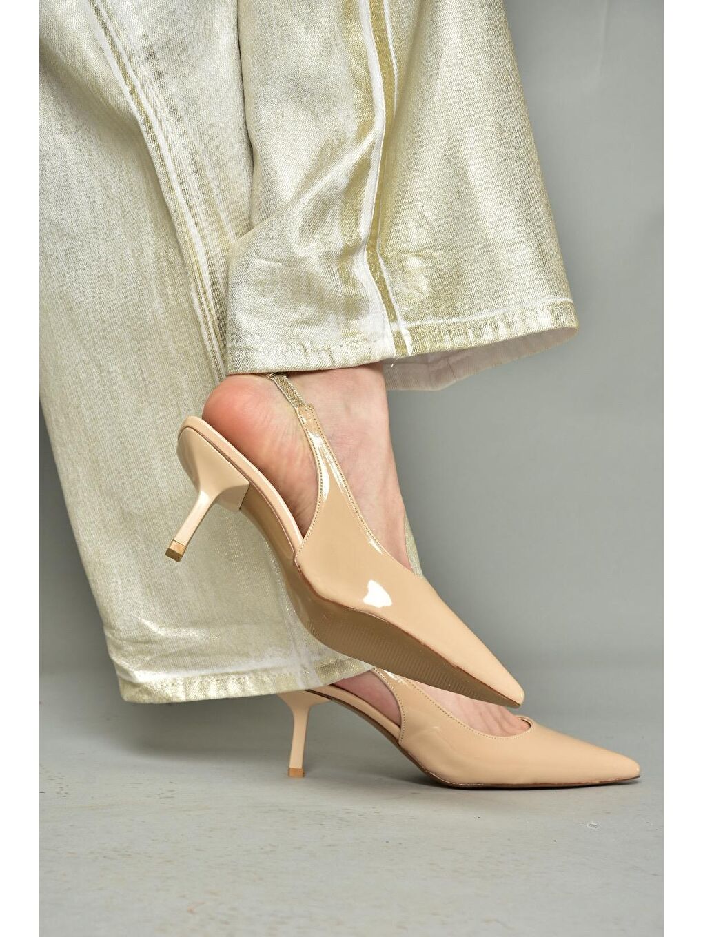 S8208601 Bej Kadın Topuklu Ayakkabı-4