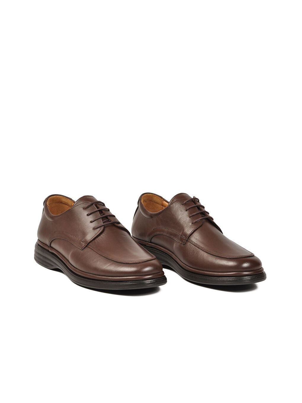 Kahverengi Kahve Hakiki Deri Bağcıklı Erkek Casual Ayakkabı 417 M-2