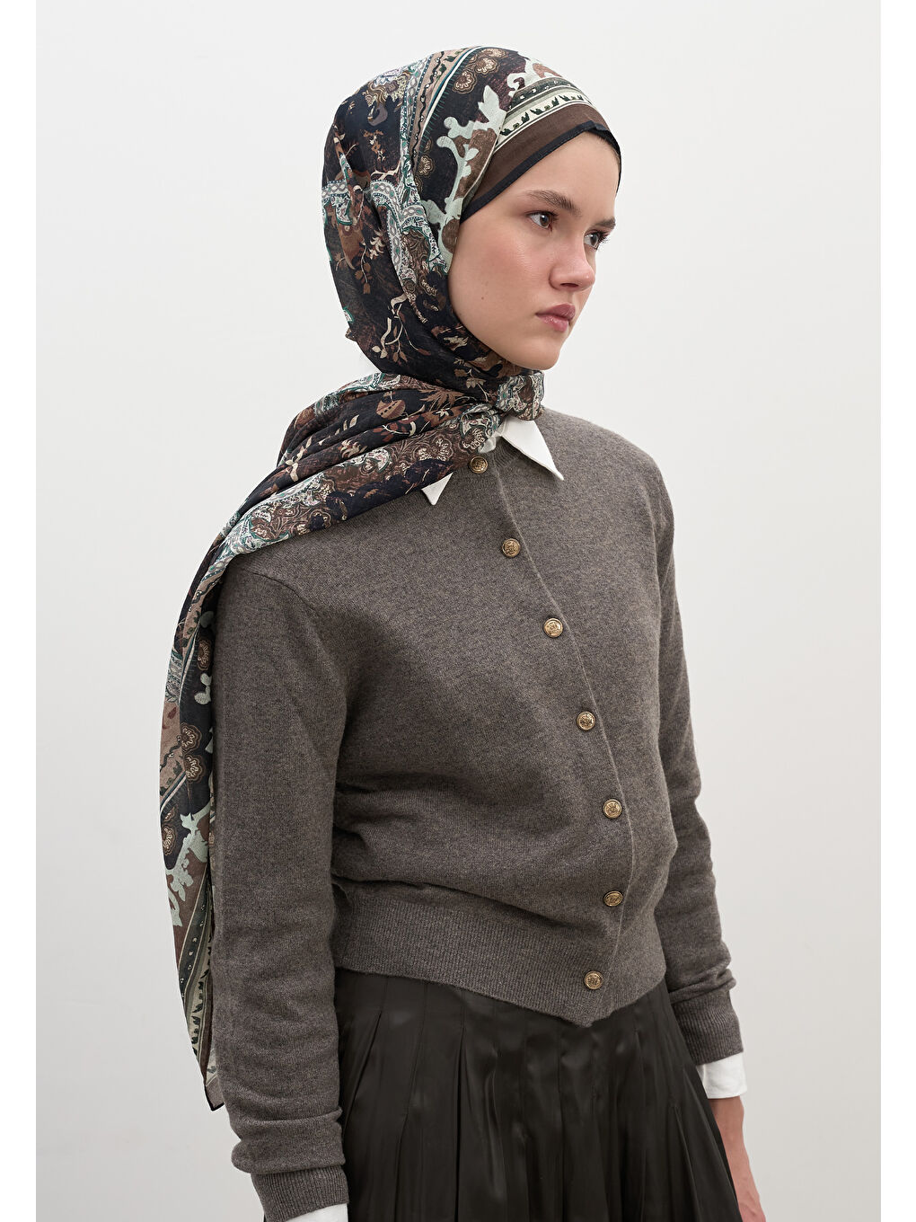 Arıane Desen Şal Siyah