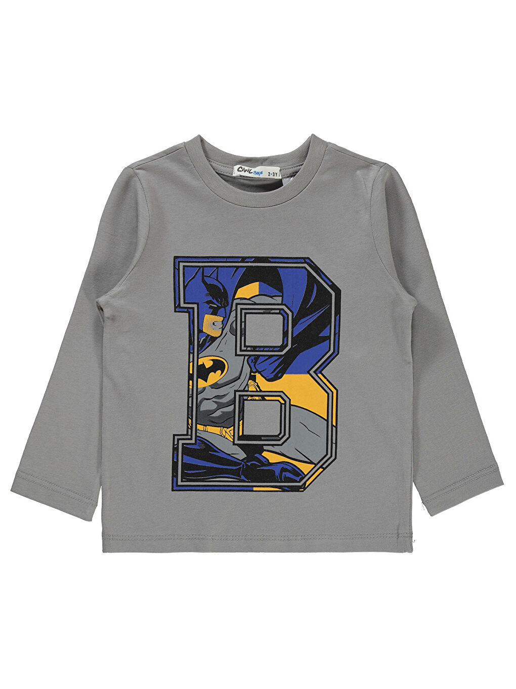 Civil Gri Batman Erkek Çocuk Sweatshirt 2-5 Yaş Gri