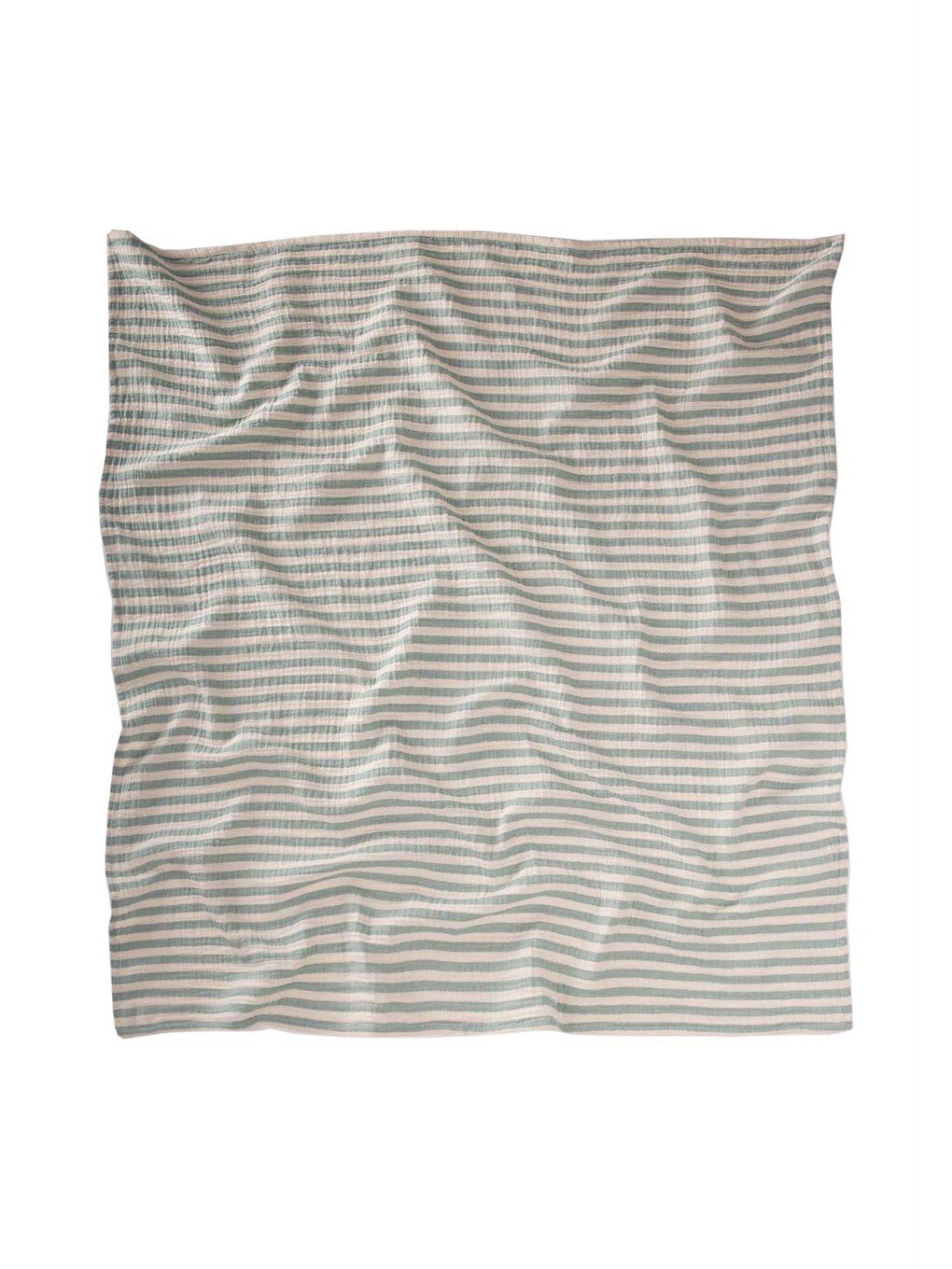 Naturel Battaniye 90X100Cm Yeşil Kalın Çizgili-1