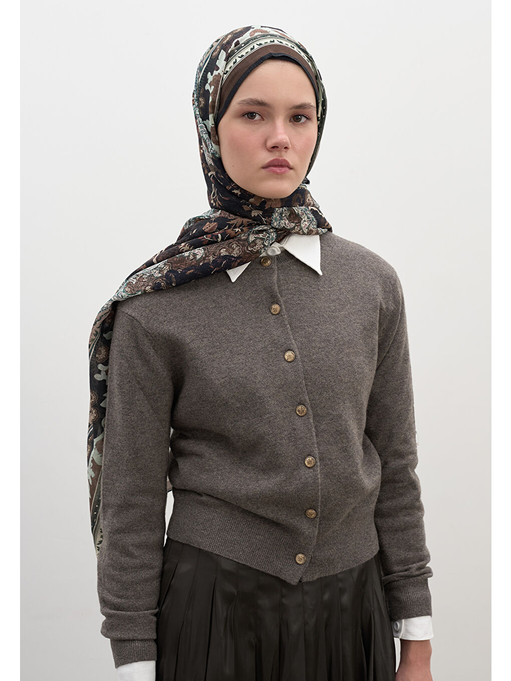 Arıane Desen Şal Siyah-3