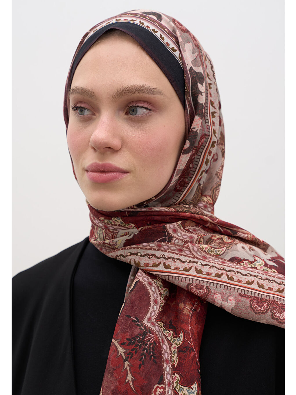 Arıane Desen Şal Kırmızı-2