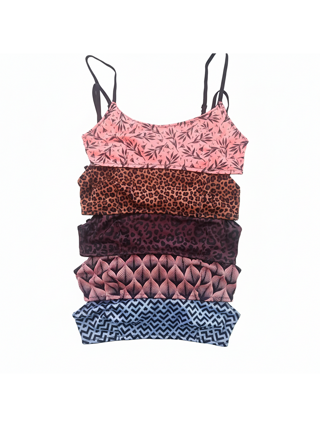 Siyah Kadın Balensiz Desteksiz Scoop Bralet 5 Renk 5'li Paket Sütyen Bb2133