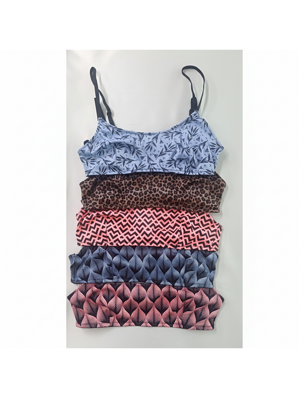 Siyah Kadın Balensiz Desteksiz Scoop Bralet 5 Renk 5'li Paket Sütyen Bb2133-1