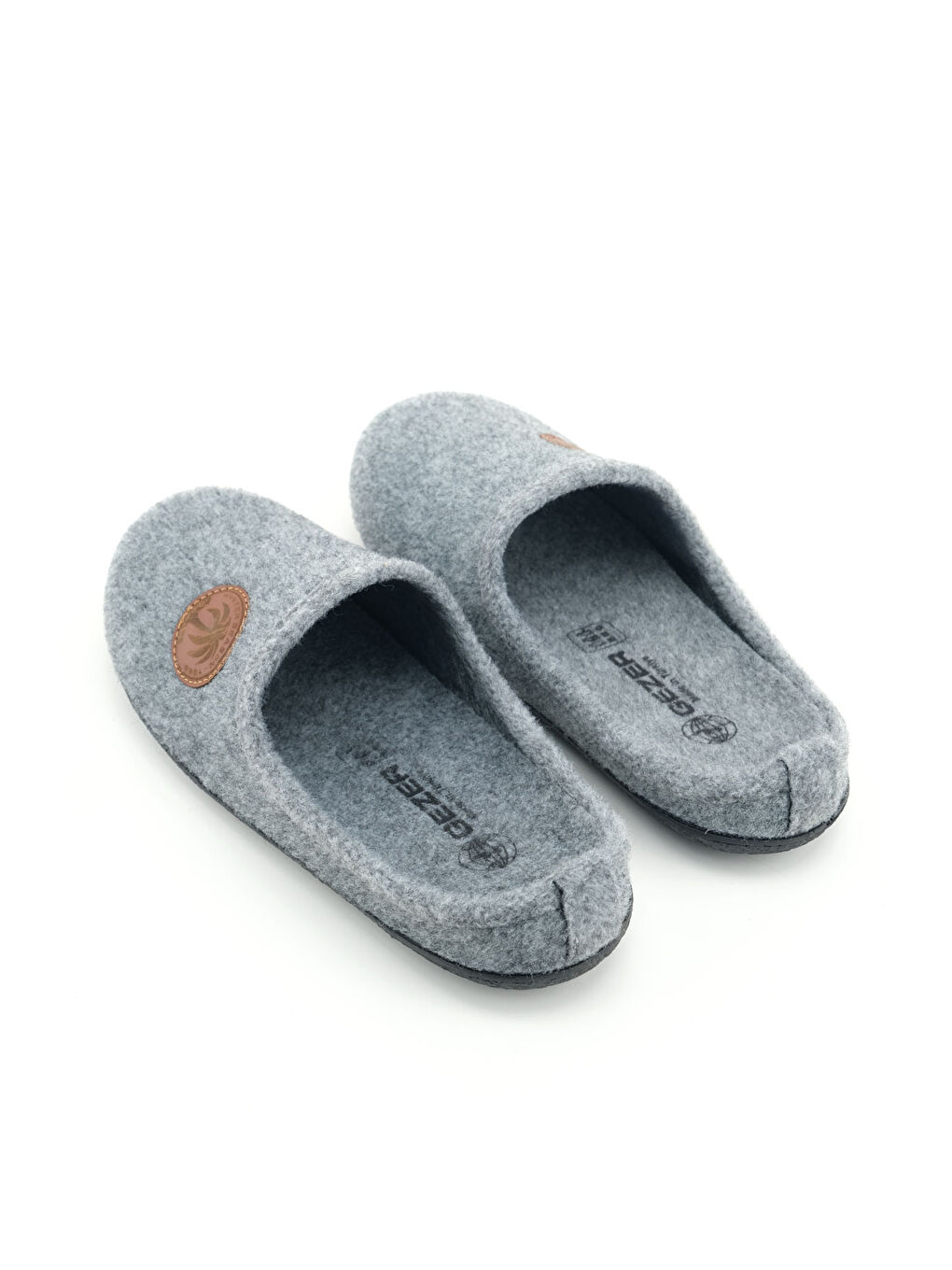 Gri Erkek Kışlık Keçe Çıkarılabilir İç Taban Rahat Ev Bahçe Gondol Terlik-3