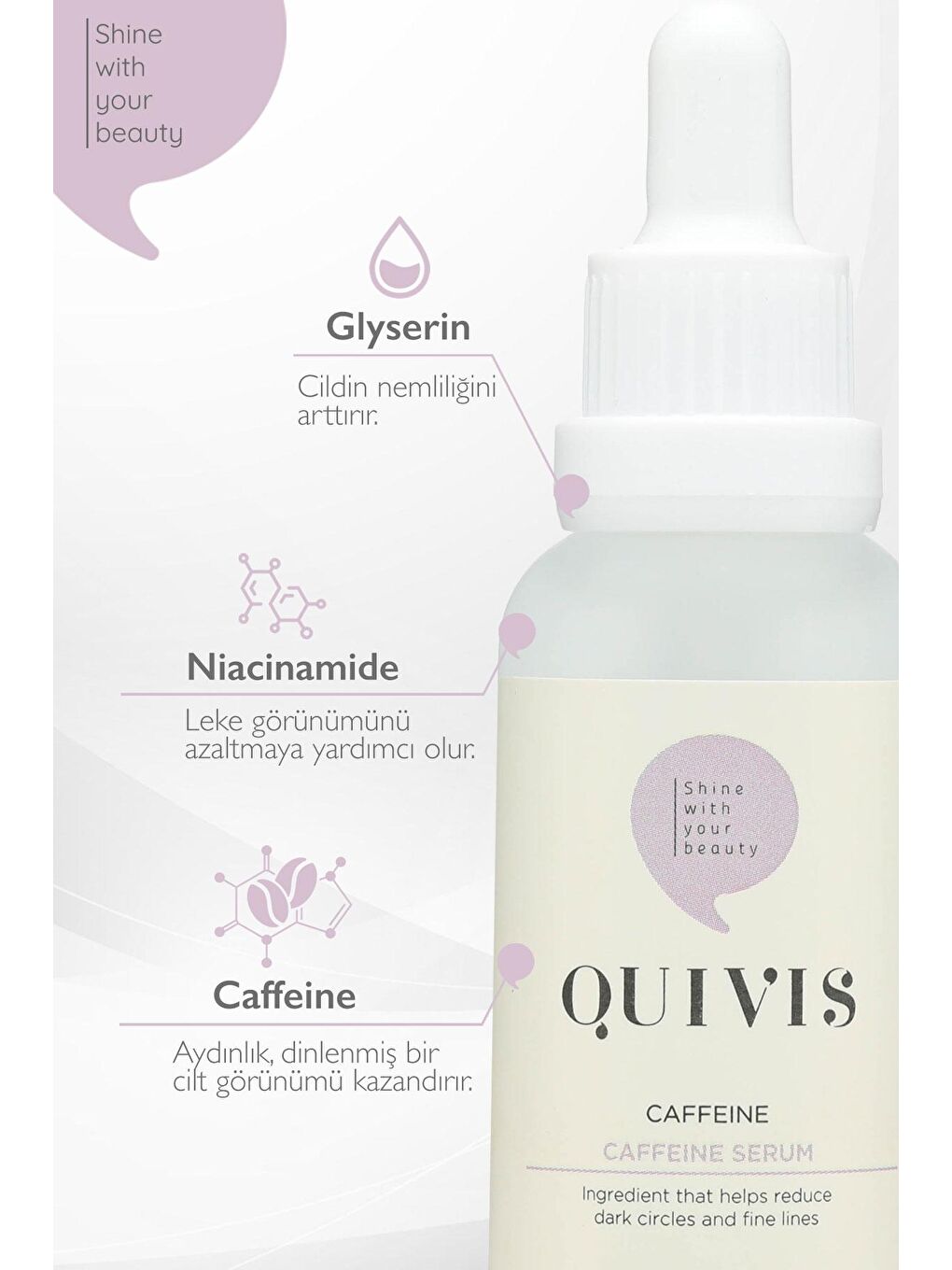 quivis Renksiz Göz Altı Torbalanma ve Kararma Karşıtı Aydınlatıcı Kafein Serum 30 ML - 3