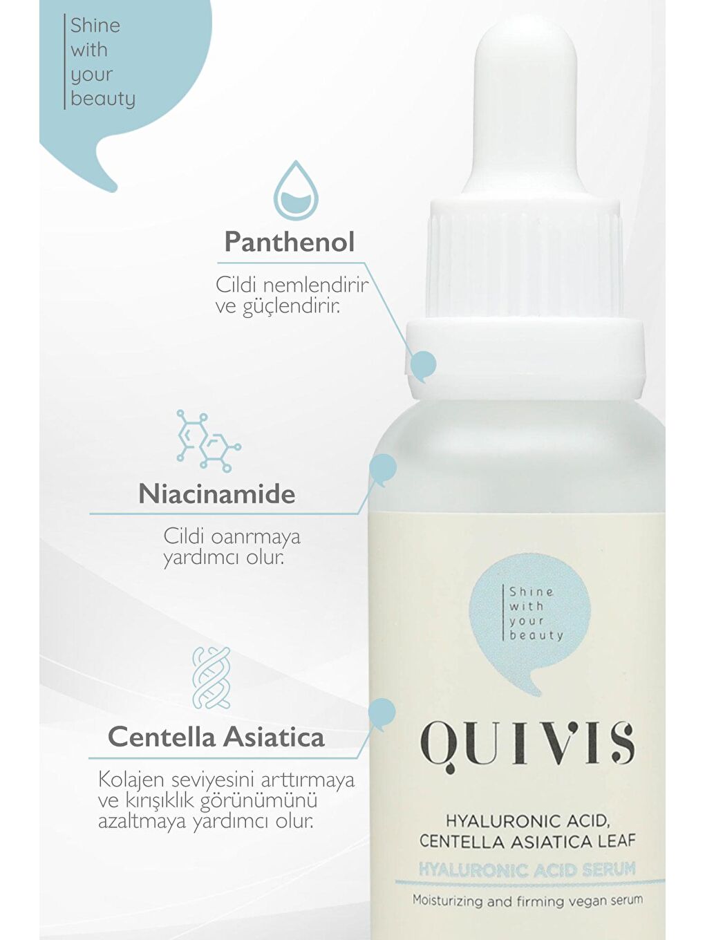 quivis Renksiz Yaşlanma Karşıtı, Nemlendirici ve Cilt Dolgunlaştırıcı Bariyer Hyaluronik Serum 30 ML - 3