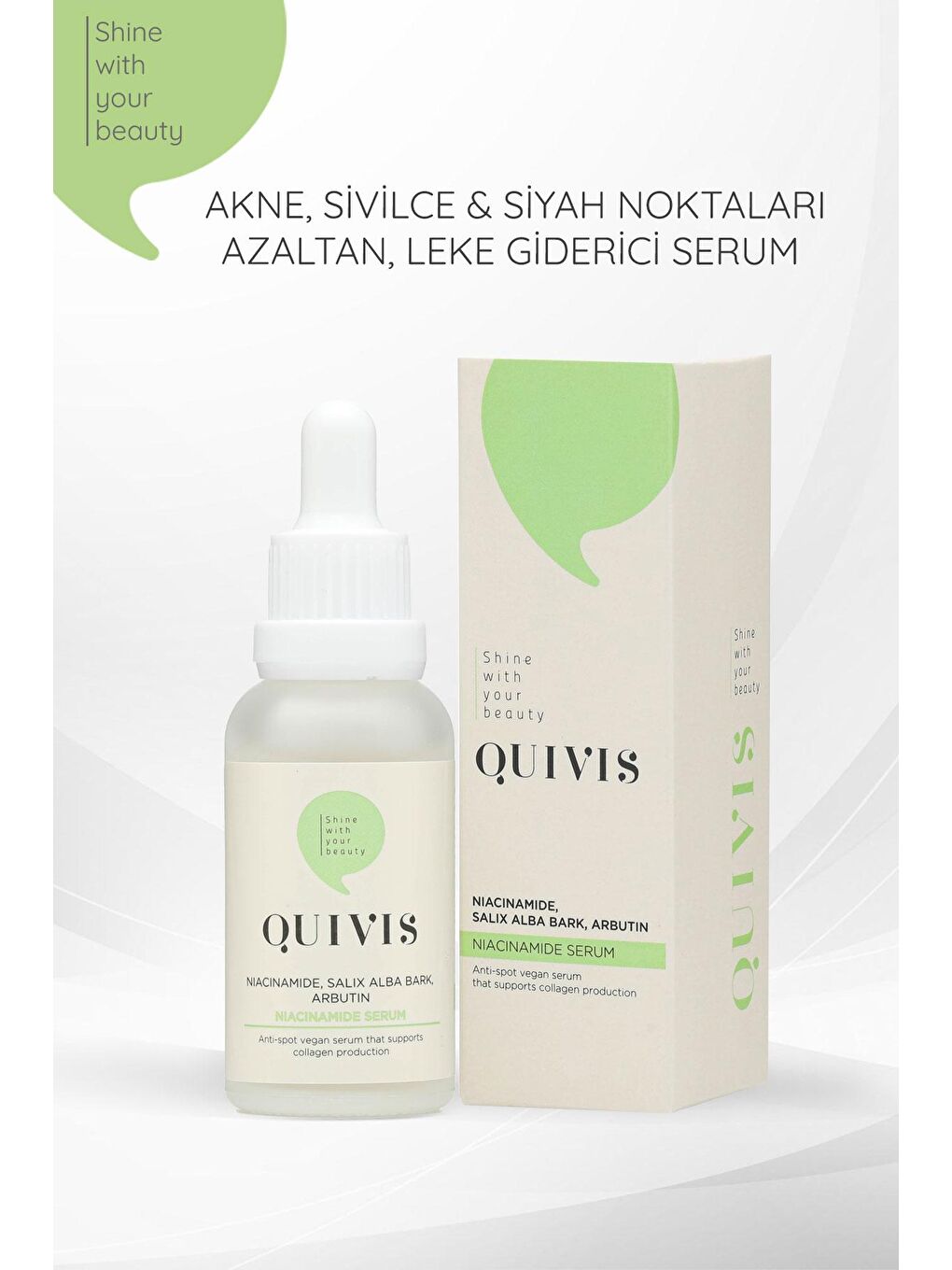 quivis Renksiz Akne Sivilce ve Siyah Nokta Karşıtı Niacinamide Serum 30 ML