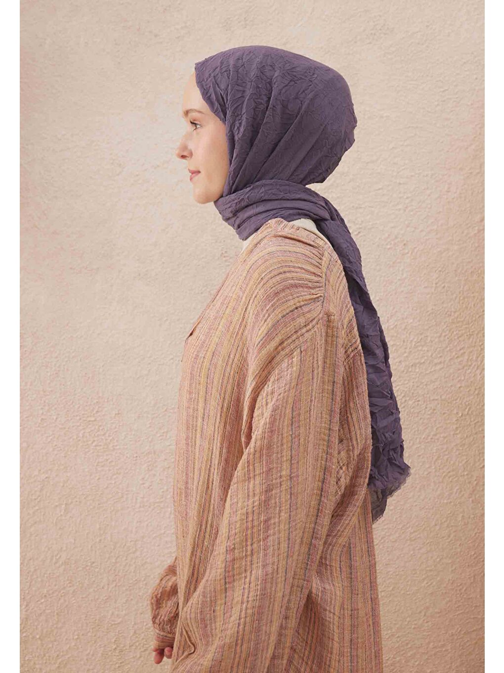 Lila Vual Crash Şal Lavanta-3