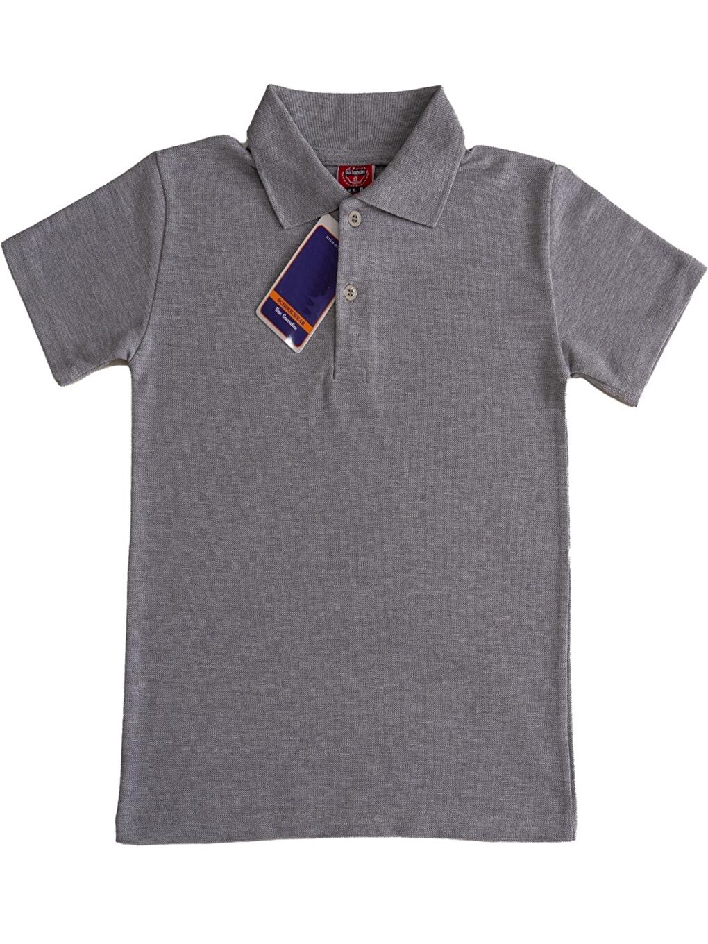 Gri Kız Çocuk Okul Tarz %100 Pamuk T-Shirt - 5-17 Yaş AG001-1