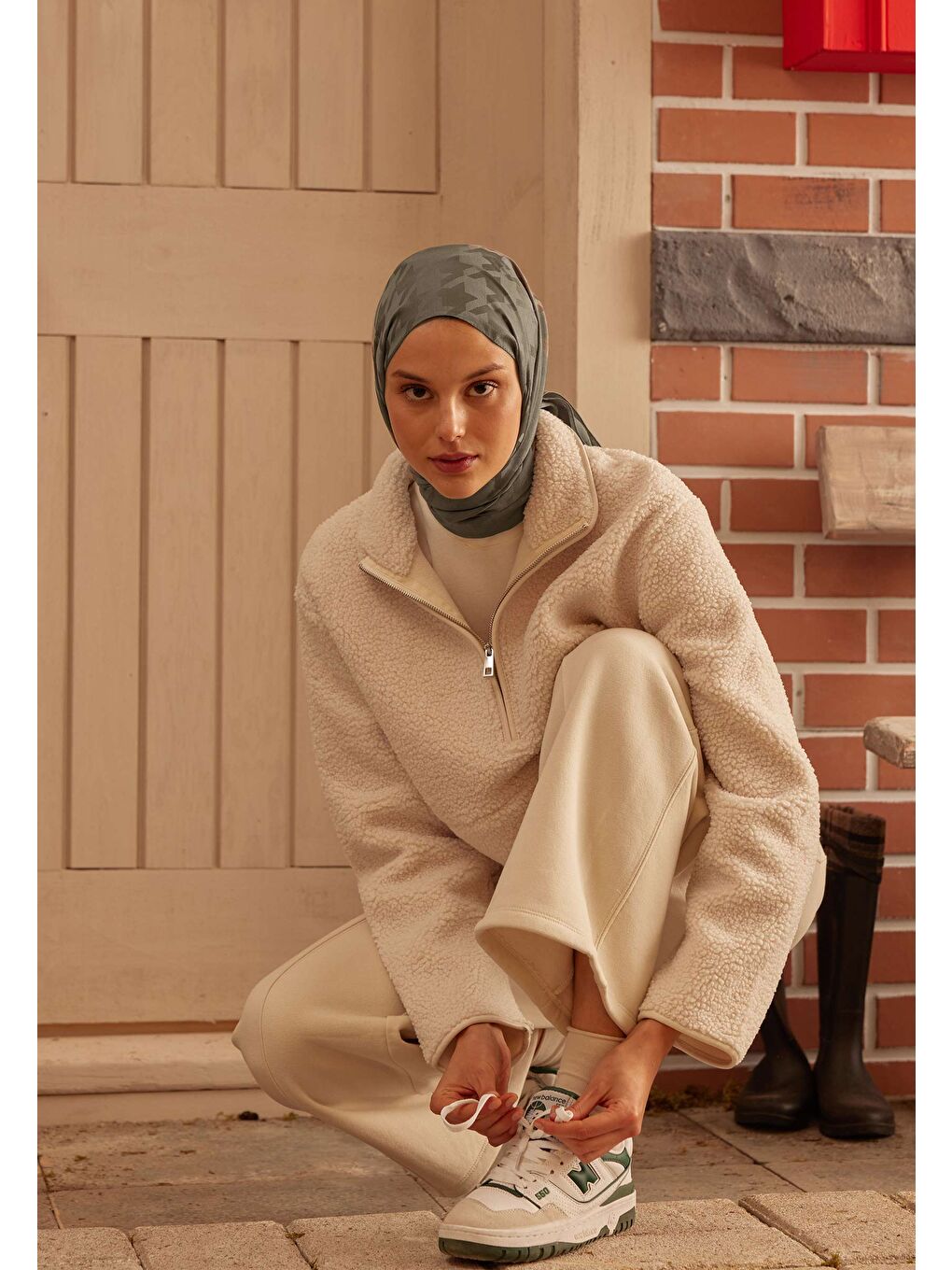 Kazayağı Jakarlı Şal Köz Grisi-1