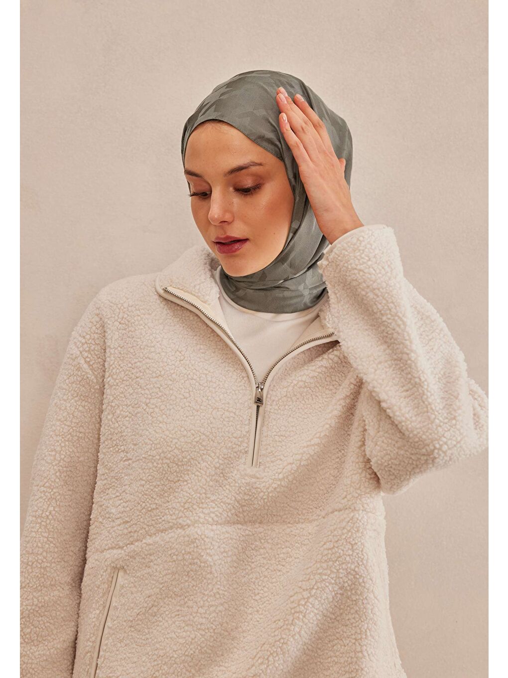 Kazayağı Jakarlı Şal Köz Grisi-2