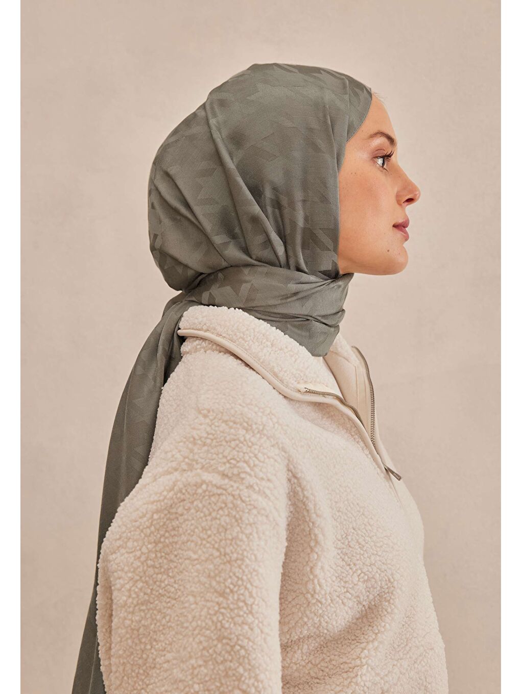 Kazayağı Jakarlı Şal Köz Grisi-3