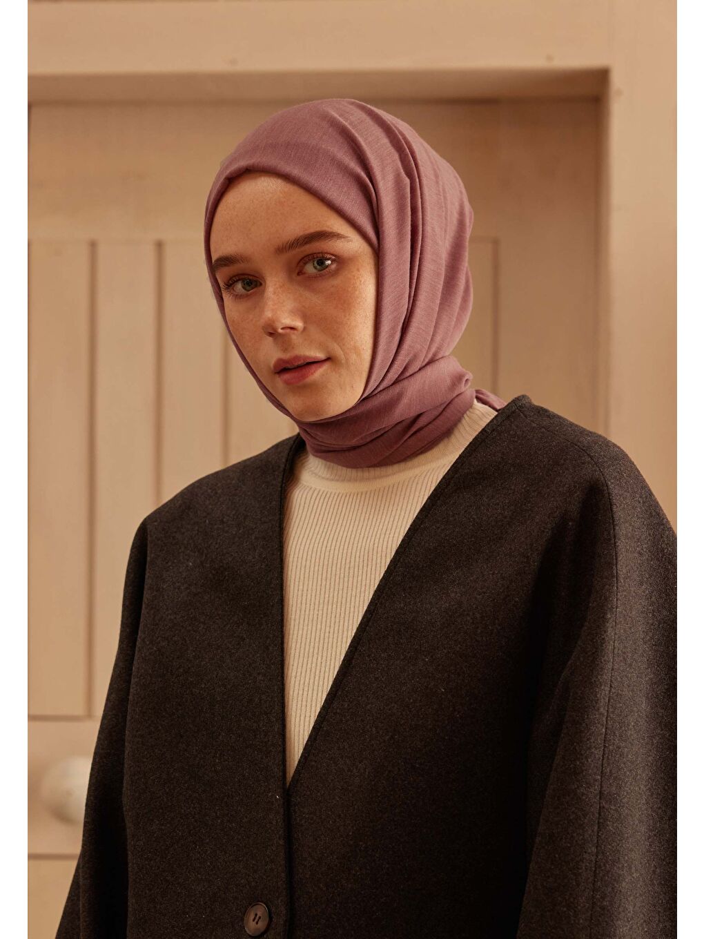 Pembe Cozy Pamuk Şal Vıntage Rose