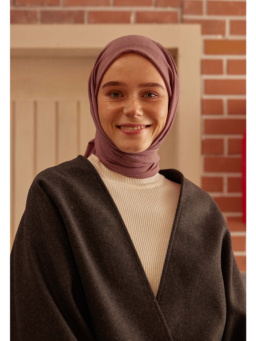 Pembe Cozy Pamuk Şal Vıntage Rose-1