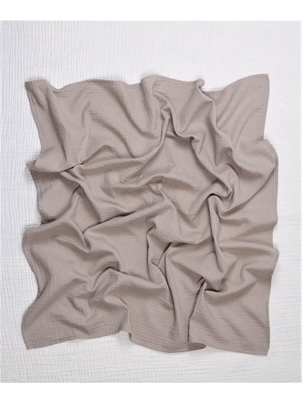 Bej Düz Müslin Battaniye 90x100 cm Vizon-1