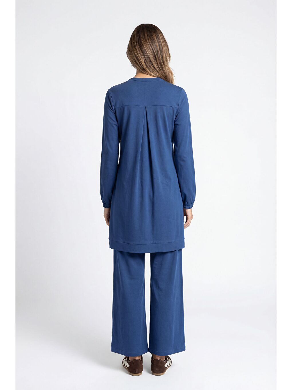 İndigo-Pis Dikişli Eşofman Takımı-2