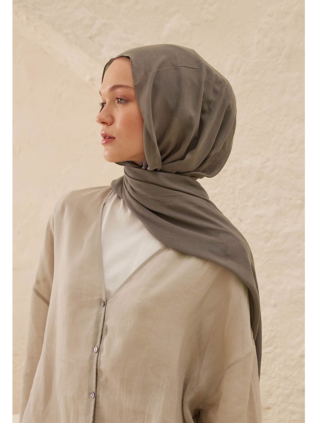 Rami Viskon Şal Metalik Gri-3