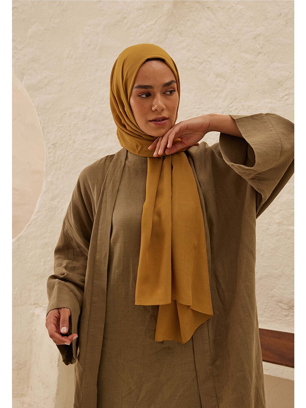 Bej Rami Viskon Şal Badem