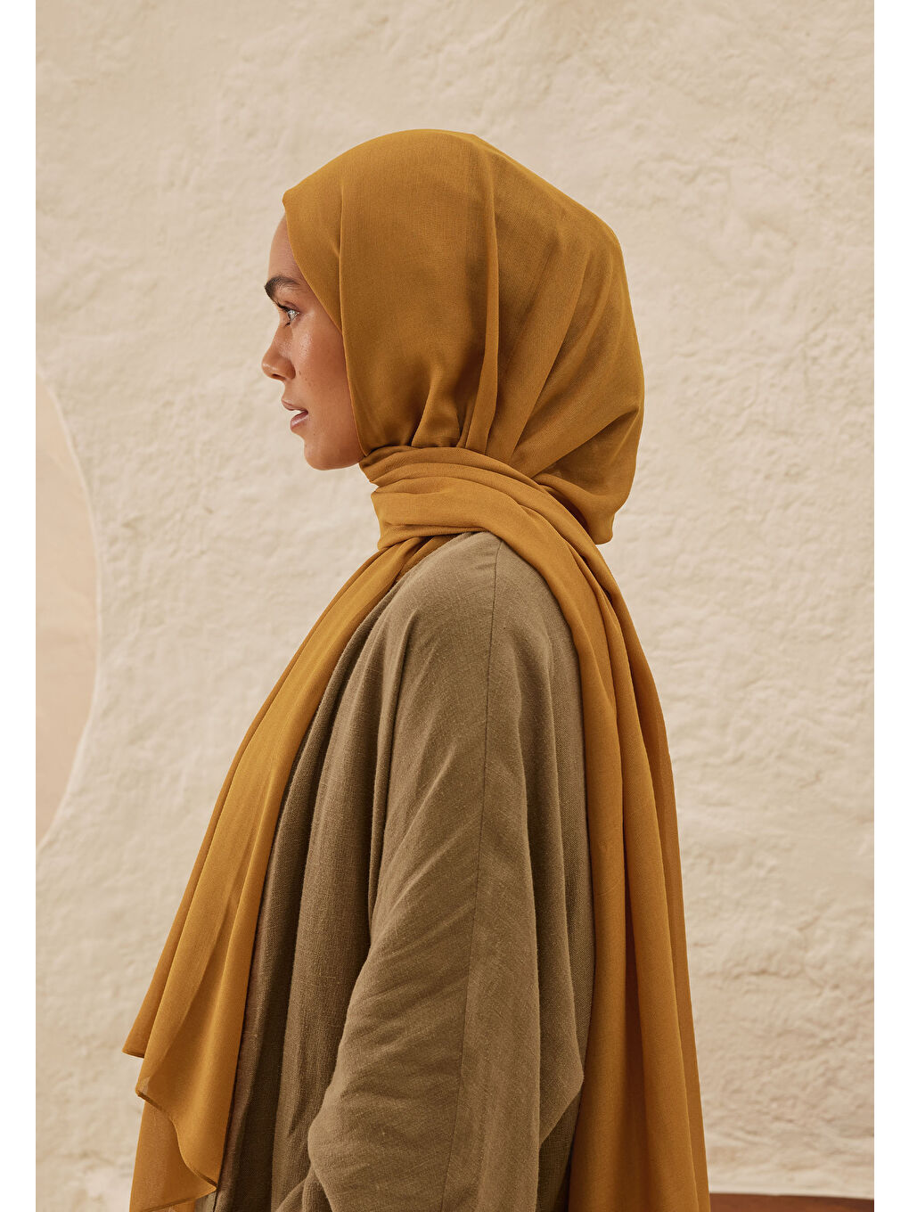 Bej Rami Viskon Şal Badem-1