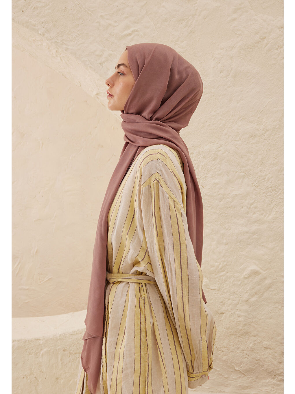 Pembe Rami Viskon Şal Vıntage Rose-2