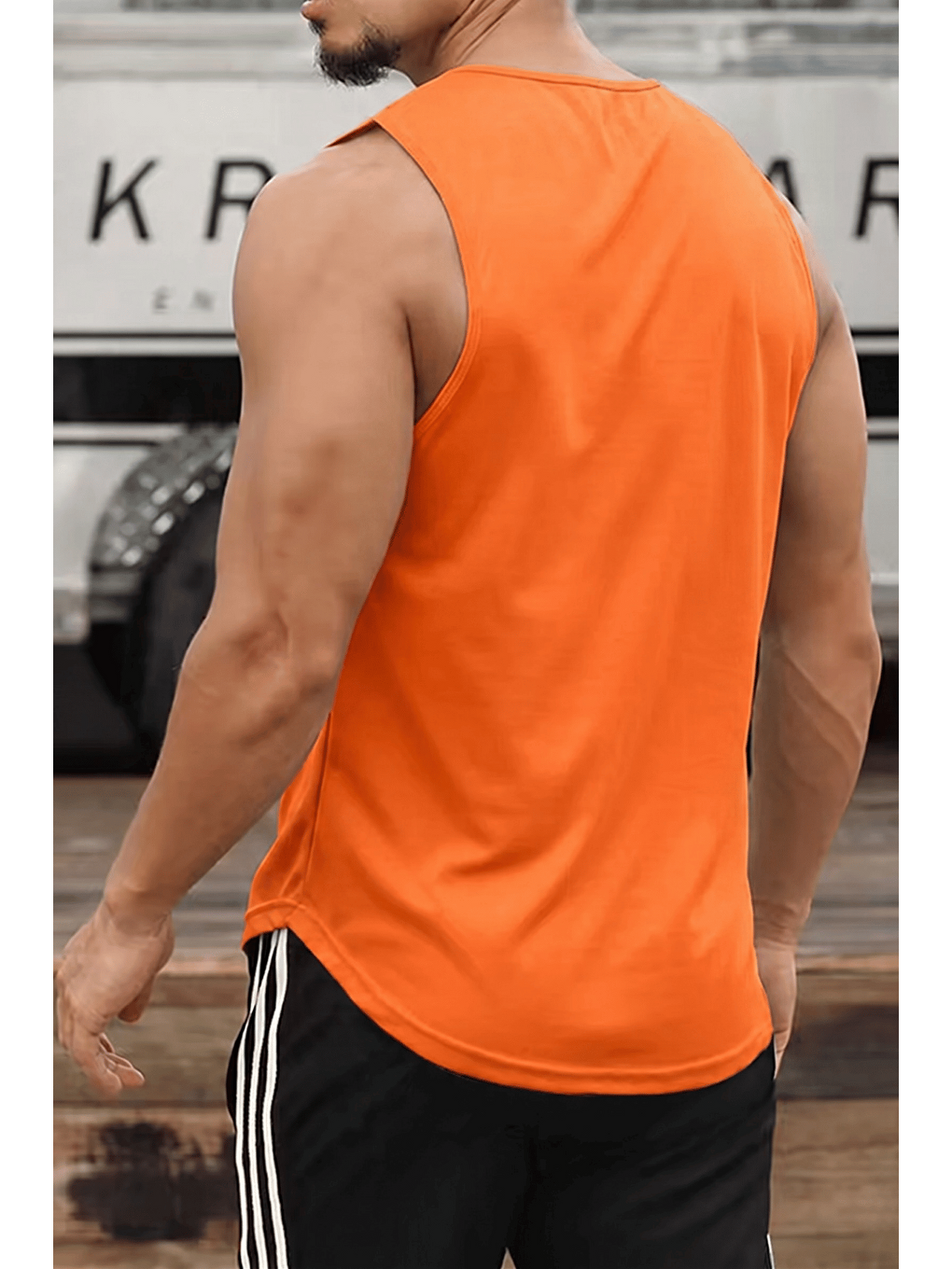 Turuncu Erkek Sporcu Atleti Sıfır Kol Tişört Fitness Gym Antrenman Tişörtü Ter Tutmayan Atlet Sıfırkol-2026-2