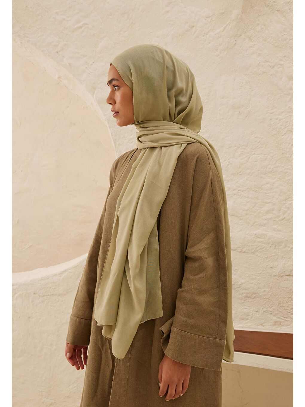 Kahverengi Rami Viskon Şal Sahra-2