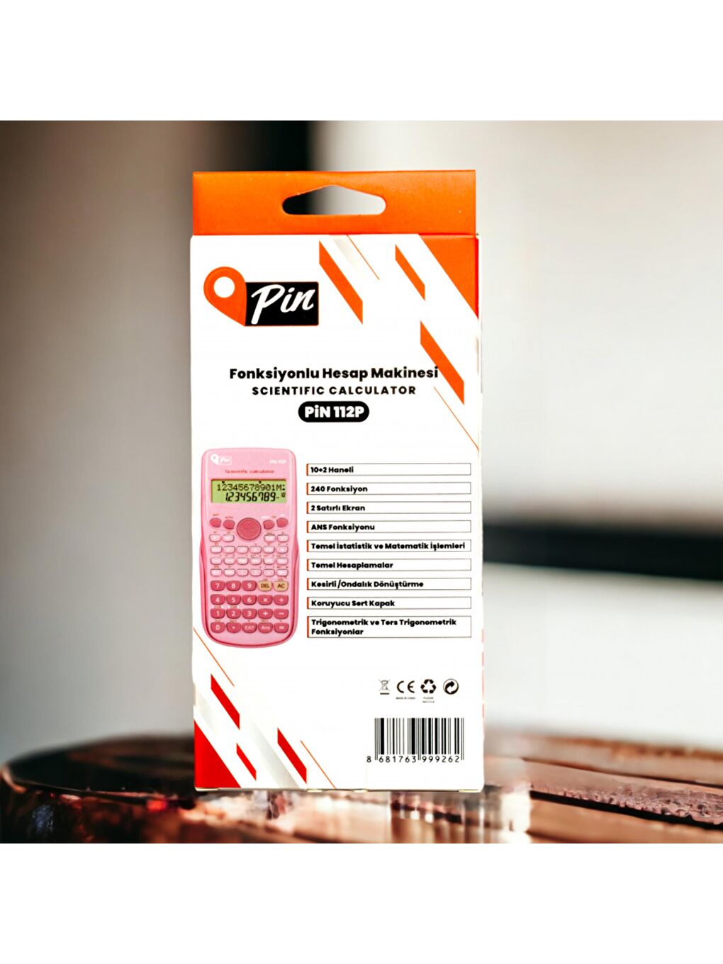 112P Pembe 240 Bilimsel Fonksiyonlu Hesap Makinesi-4