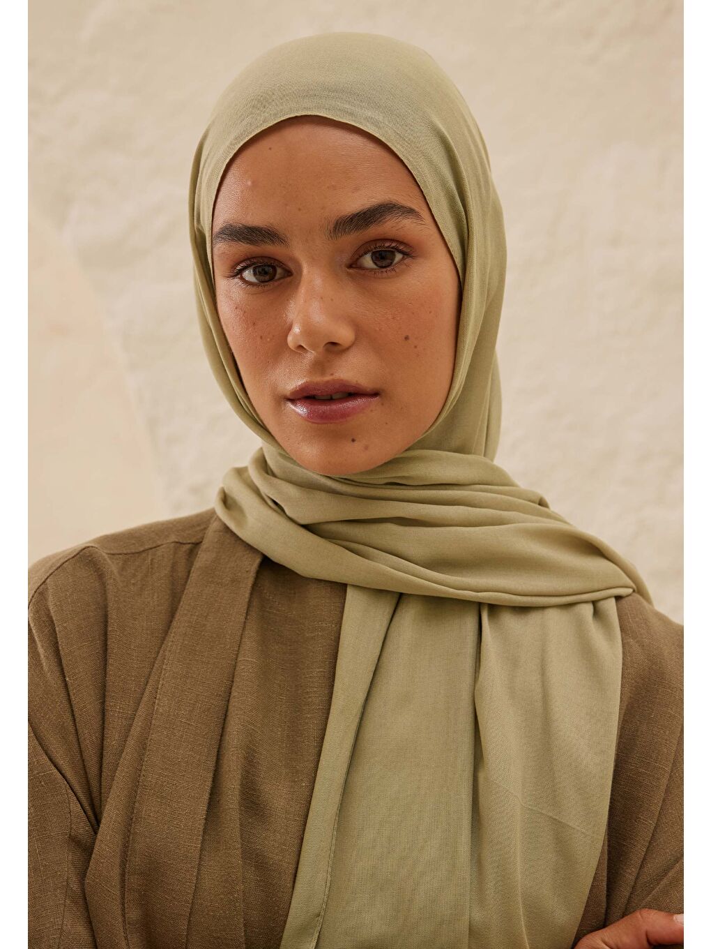 Kahverengi Rami Viskon Şal Sahra-3