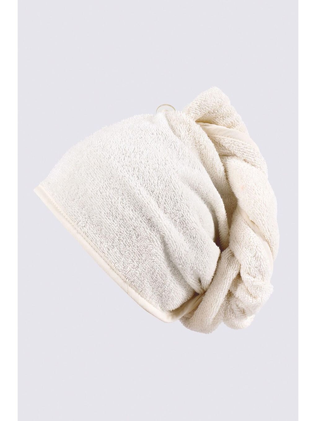 Ekru Saç Kurutma Havlusu %100 Pamuk Bukle Krem