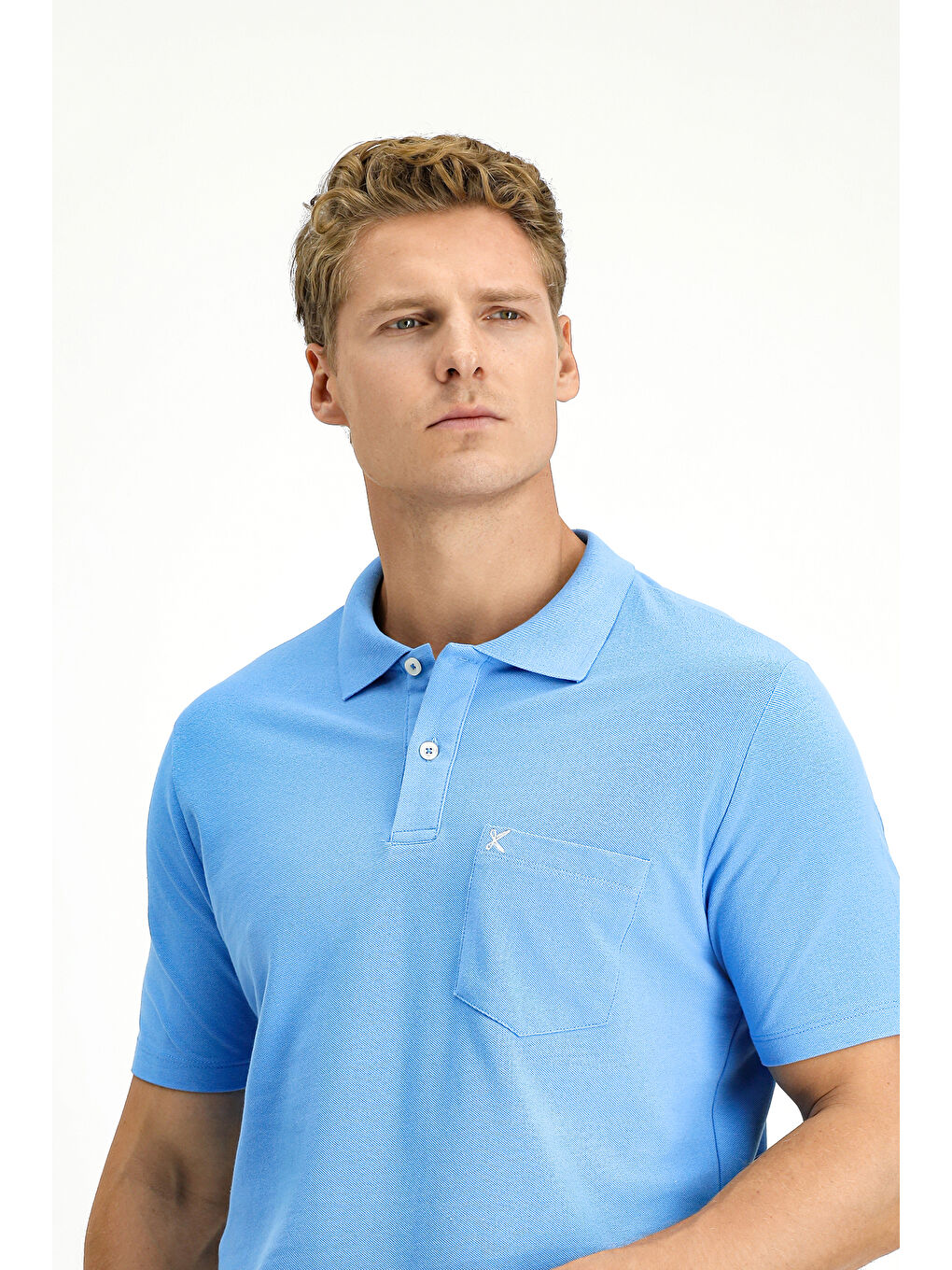 Mavi Polo Yaka Regular Fit Nakışlı Pamuk %100 Pamuk Tişört-1