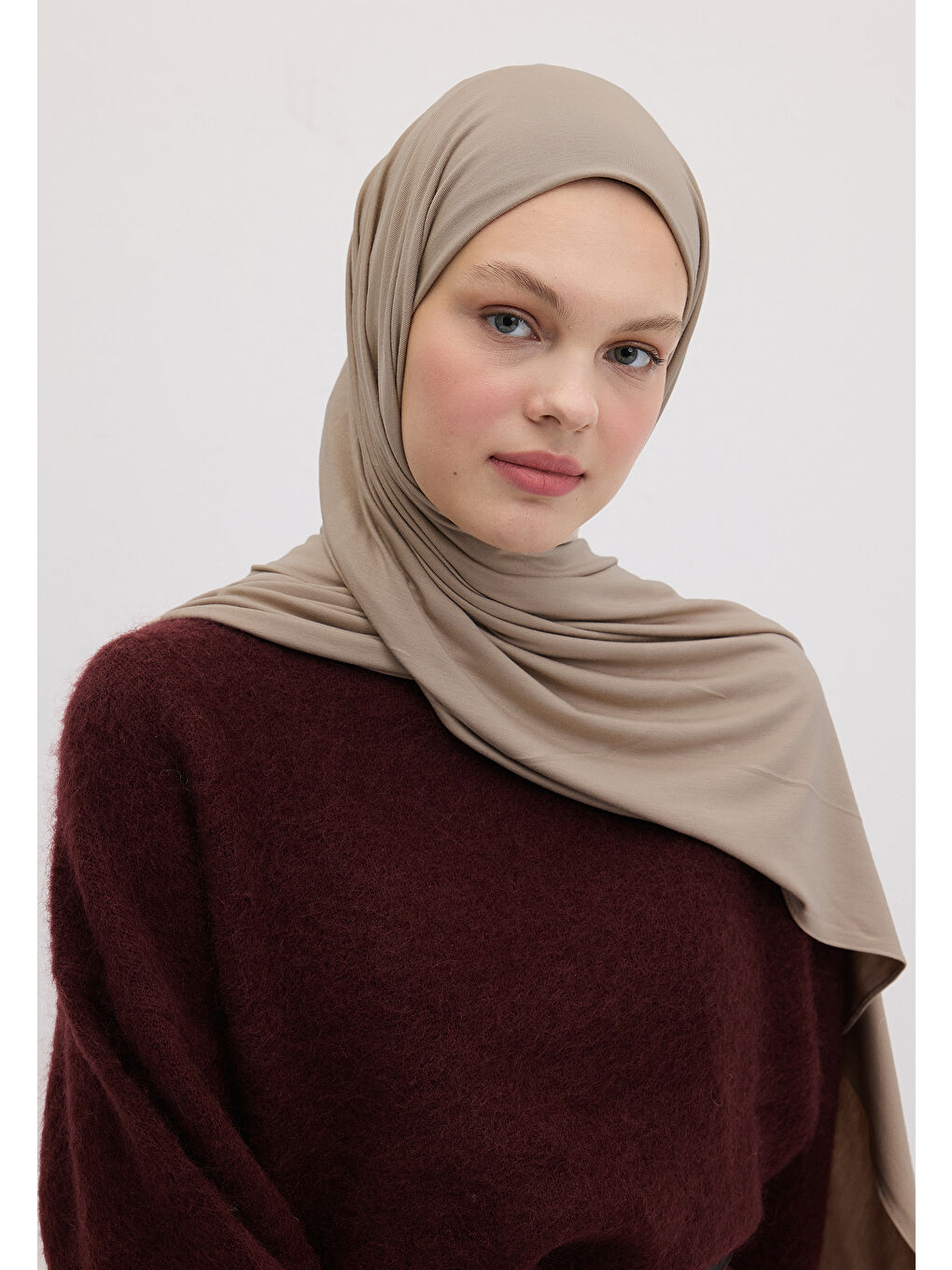 Kahverengi Bambu Penye Şal Vizon-1
