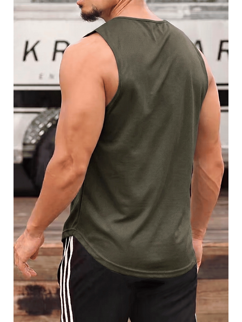 Haki Erkek Sporcu Atleti Sıfır Kol Tişört Fitness Gym Antrenman Tişörtü Ter Tutmayan Atlet SIFIRKOL-2026-2