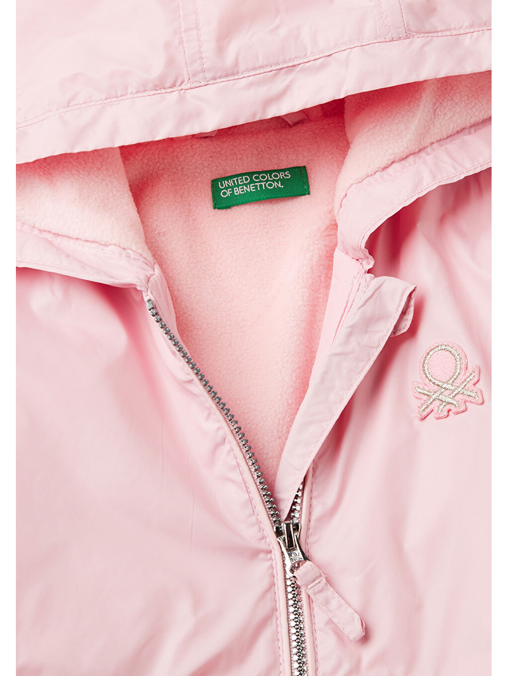 United Colors Of Benetton Açık Pembe Kız Çocuk Açık Pembe Logo İşlemeli Yağmurluk - 2