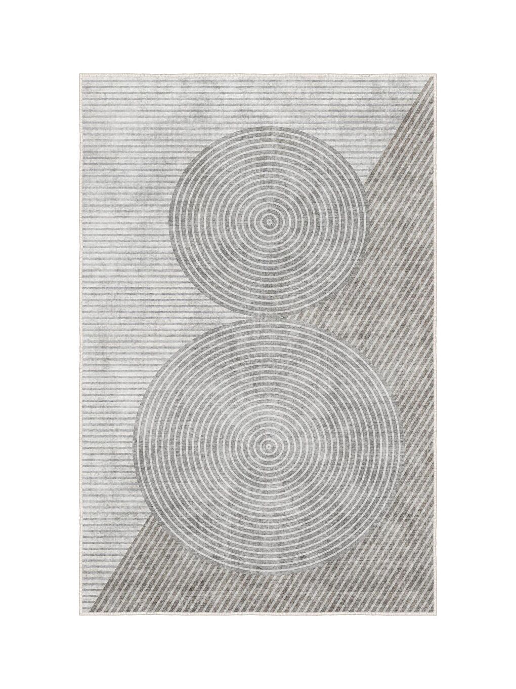 Gri Özel Tasarım, Kaymaz Taban, İnce, Yıkanabilir, Modern Halı WOOKECE1447 180x280-3
