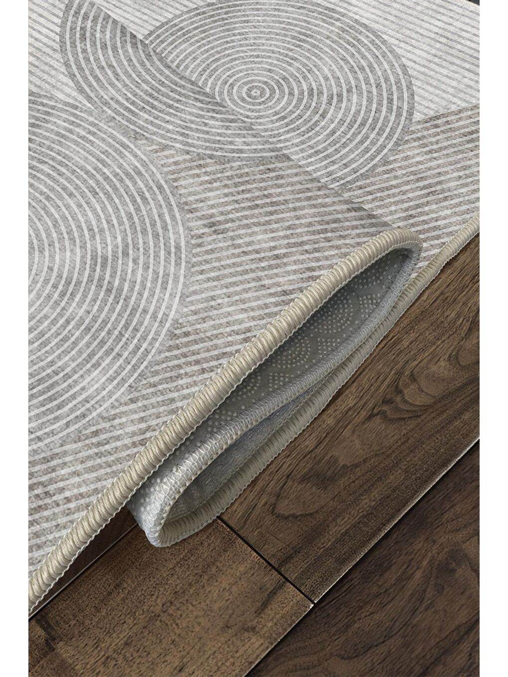 Gri Özel Tasarım, Kaymaz Taban, İnce, Yıkanabilir, Modern Halı WOOKECE1447 180x280-4