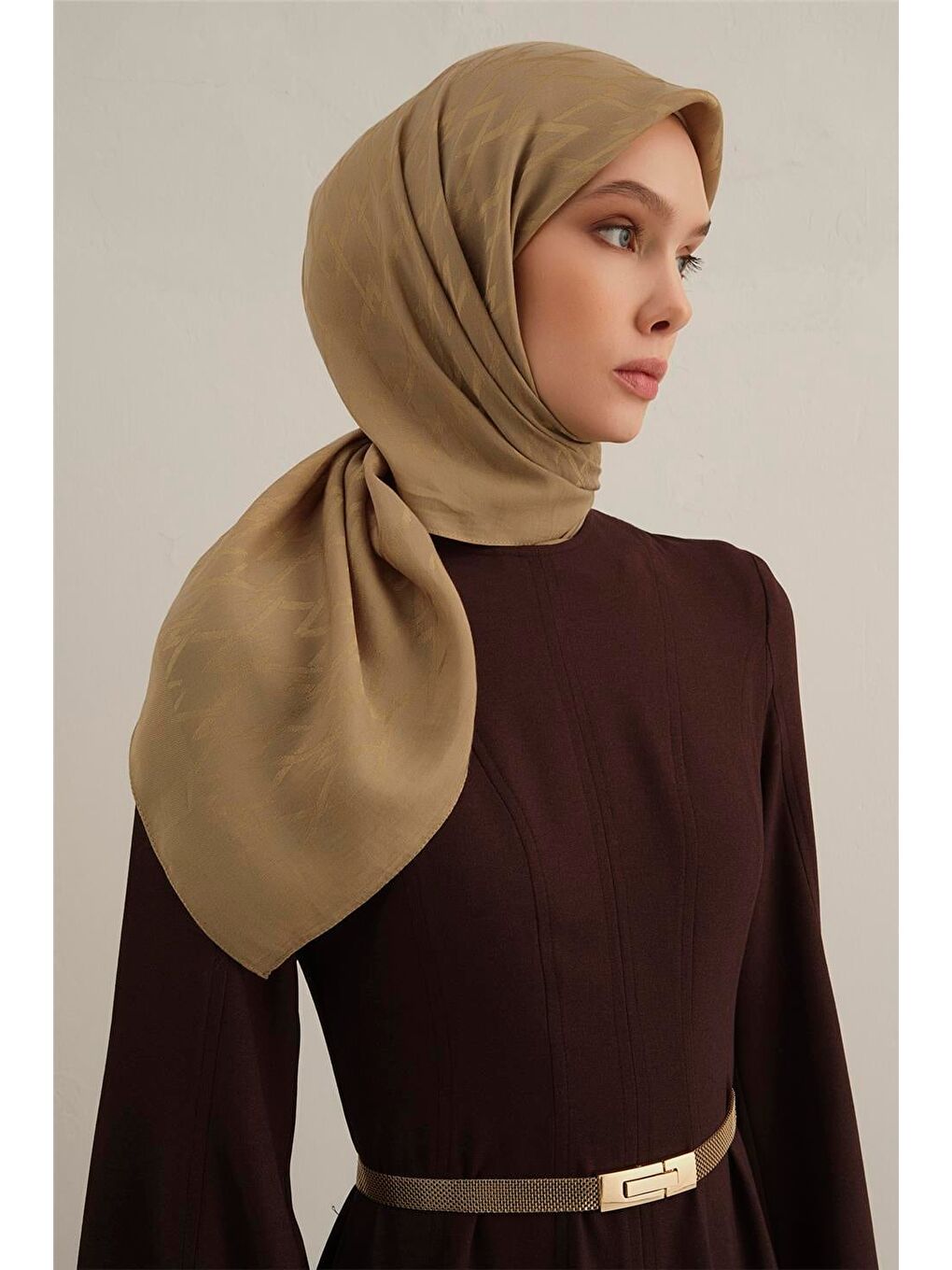 Kahverengi Lyocell Eşarp 1- 70-2