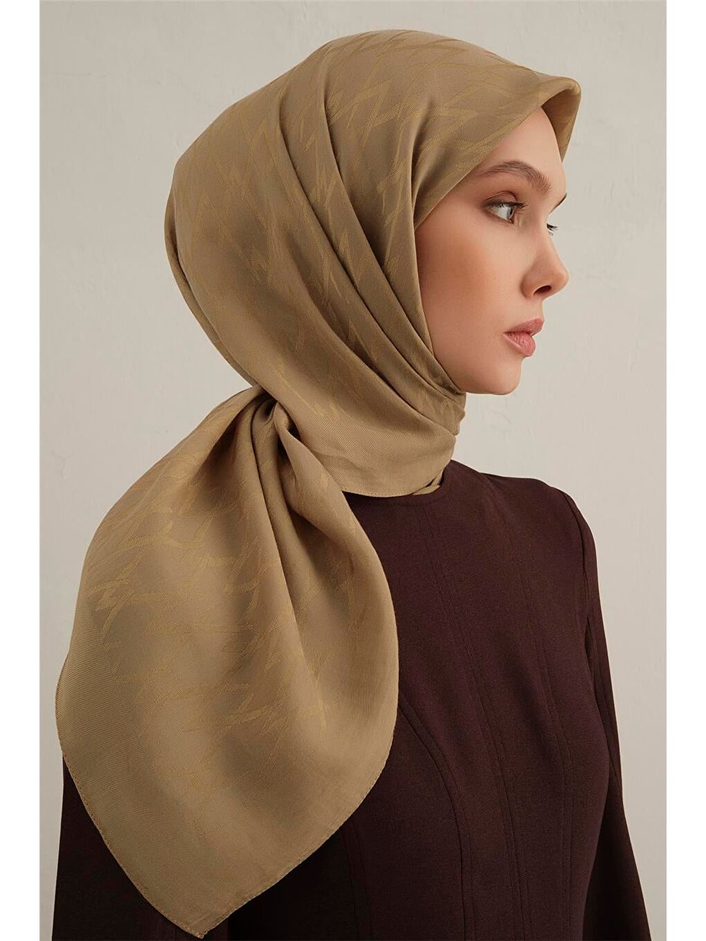 Kahverengi Lyocell Eşarp 1- 70-3