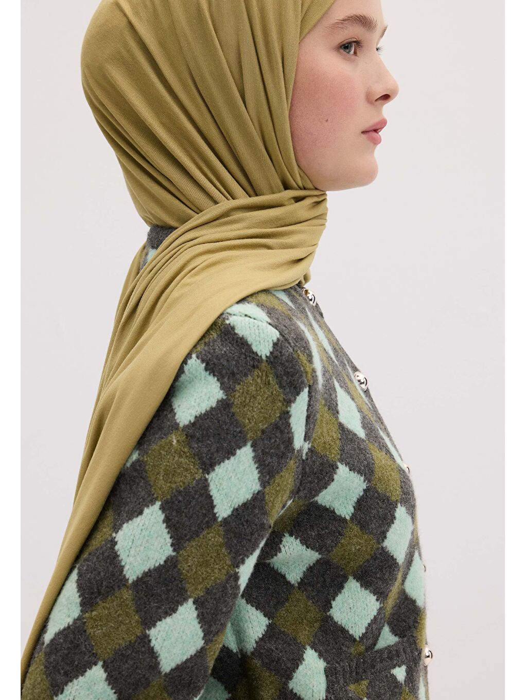 Yeşil Bambu Penye Şal Yeşim-3