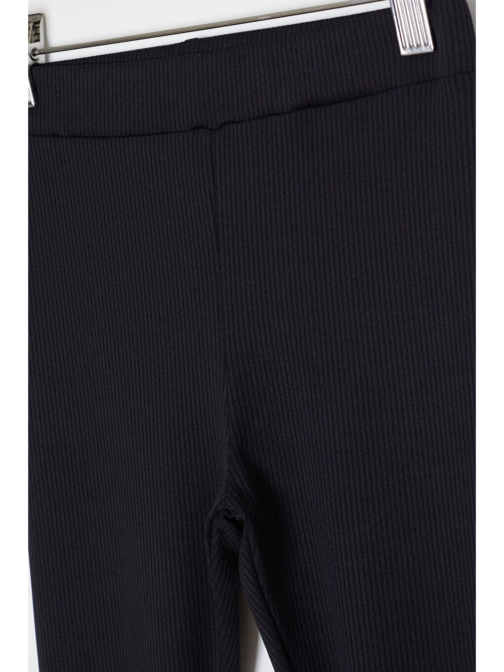 Siyah Fiyonklu Tavşan Nakışlı Fitilli Kız Çocuk Yırtmaçlı Tayt 18146-1