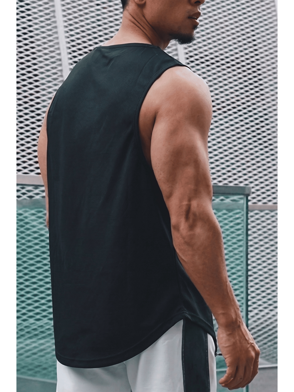 Siyah Erkek Sporcu Atleti Sıfır Kol Tişört Fitness Gym Antrenman Tişörtü Ter Tutmayan Atlet SIFIRKOL-2026-1